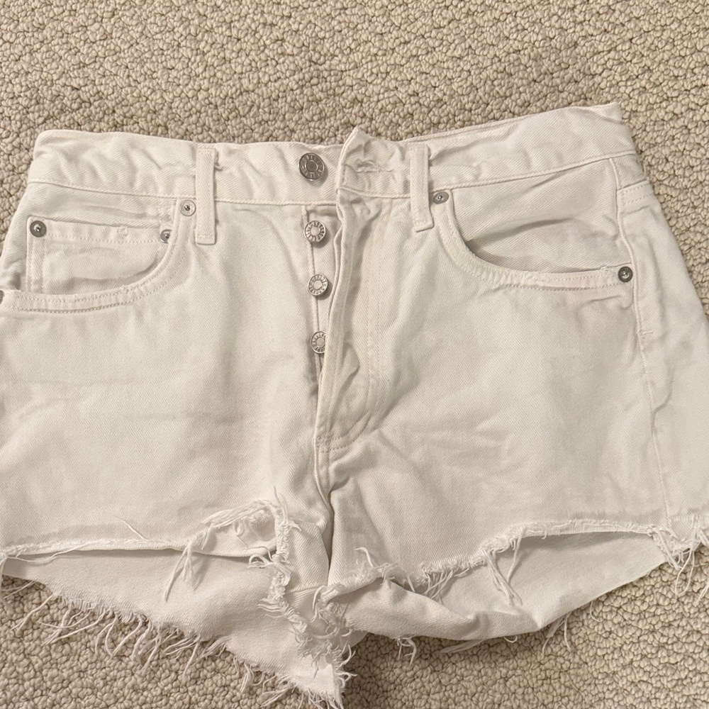 Agolde White Jean Shorts